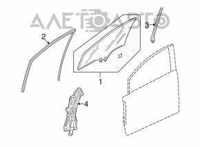 Front right windshield seal for Honda Civic 4D 06-09