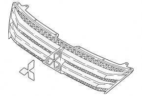 Mitsubishi Eclipse Cross 22-26 black grille with emblem