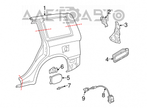Fuel filler door for Toyota Highlander 01-07