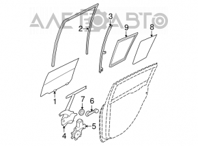 Window lift mechanism rear right Nissan Versa 1.8 10-12