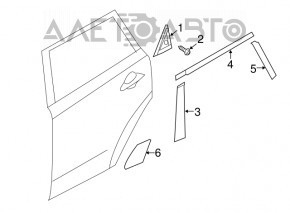 Door trim side rear right triangle Kia Soul 14-19