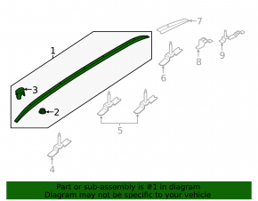Right longitudinal roof rail for Hyundai Santa FE 19-23 under the sunroof