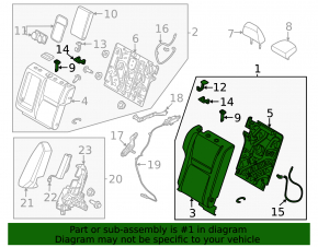 Rear seat row 2 upper right Nissan Rogue 23-24 leather black US built