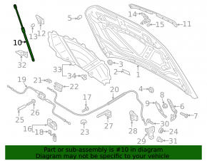 Right bonnet shock absorber Audi Q3 8U 15-18