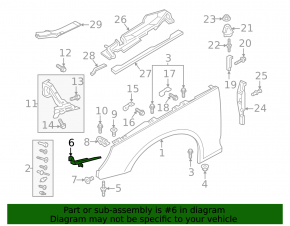 Front left fender bracket for Audi A4 B9 17-20 (lower)