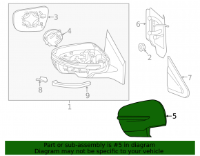 Right side mirror cover for Nissan Murano z52 15-24