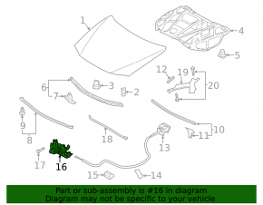 Mazda 3 hood lock 09-13
