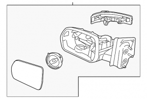 Left side mirror complete Ford Edge 15-18 7 pins, turn signal, heated