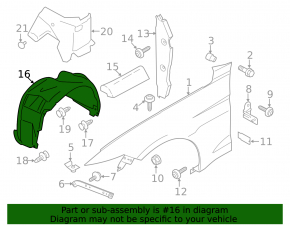 Front left mudguard Ford Mustang mk6 18-rest