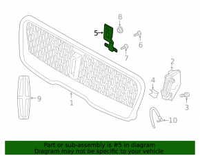 Lincoln Nautilus 19-23 Front Camera Bracket Grille