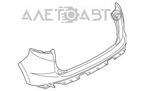 Rear bumper bare Ford Edge 19-24 graphite, for parking sensors