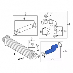 Intercooler pipe left Ford Explorer 20- 2.3T