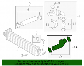 Intercooler pipe left Ford Explorer 20- 2.3T