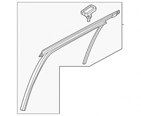 Upper rear left door molding with glass seal for Mazda CX-50 23-25 black