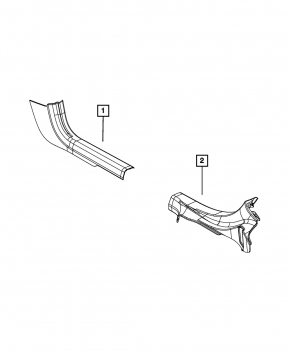 Door sill trim inner front left Chrysler 200 15-17 black