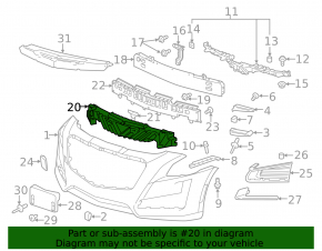 Cadillac CTS 14-18 Front Bumper Absorber, Foam