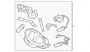 Chevrolet Volt 11-15 gas tank door mechanism housing with lock
