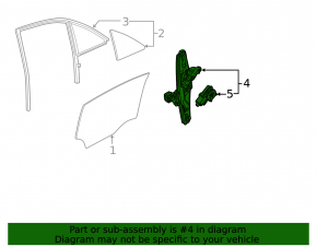 Rear left window lift with motor for Cadillac ATS 13-18