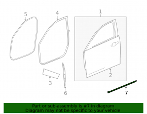 Door seal front left lower Cadillac ATS 13-