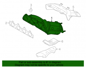 Exhaust manifold with catalytic converter Hyundai Veloster 12-17