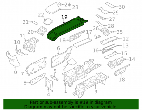 Volvo XC60 18-25 black upper center console trim