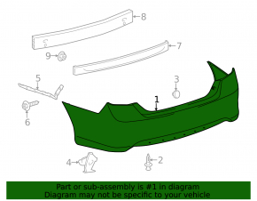 Rear bumper bare Toyota Camry v50 12-14 usa SE