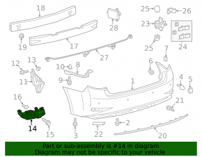 Rear bumper mount right under the light Lexus ES300h ES350 13-18