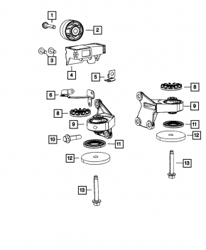 Rear differential gearbox bracket right Jeep Compass 11-16 2.4