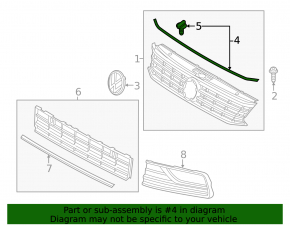 Hood seal on bumper VW Passat b8 16-19 USA