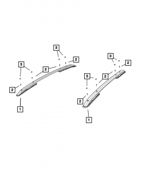 Longitudinal roof rails Jeep Renegade 15 - set silver, scratches, missing plug