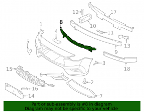 Front Bumper Absorber Infiniti QX30 17-19 FWD