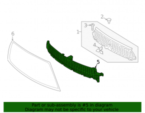 Mitsubishi Outlander 10-13 front bumper lower grille