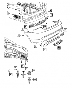 Chrysler 200 4d 11-14 Rear Bumper Absorber