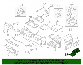 Air duct deflector center console Audi Q5 80A 18-20 chrome