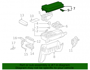 Lexus RX300 98-03 Underhood Fuse Box Cover