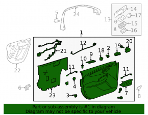 Door trim card front right Chevrolet Impala 14-20