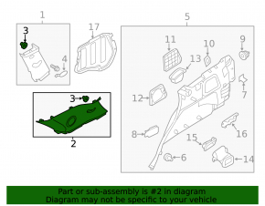 Right rear pillar trim for Kia Sorento 10-15, gray, for 3rd row and speaker