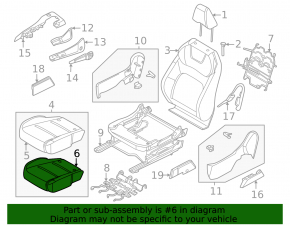 Lower passenger seat trim for Nissan Ariya 23-25, black leatherette with mechanical lock