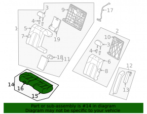Rear seat 2nd row Kia K5 21-23 combined black