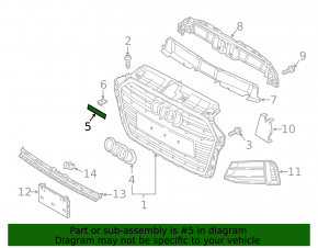 QUATTRO emblem and inscription on the Audi A3 8V 17-20 radiator grille
