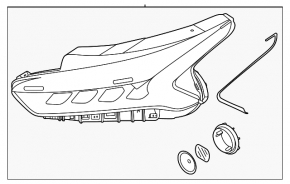 Kia K5 21-24 LED Front Left Headlight, Reflector Lamp with MFR