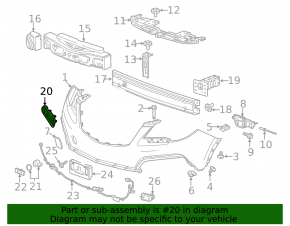 Front bumper plug under headlight left Buick Encore 13-16