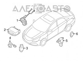 SRS airbag module (airbag computer) for Hyundai Sonata 11-15