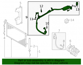 Kia K5 21-24 1.6T Dual Air Conditioning Compressor-Stove-Condenser Hose