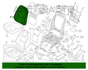 Driver's seat Ford Edge 15- without airbag, cloth black