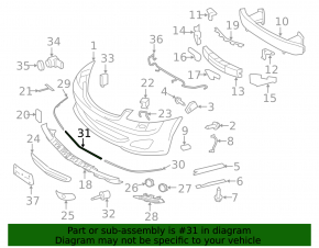 Mercedes S-class W221 front bumper center molding