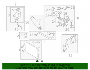 Lower left radiator support for Hyundai Sonata 11-15 (rubber)