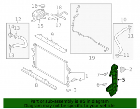 Radiator deflector left Hyundai Ioniq 17-22 HEV, PHEV
