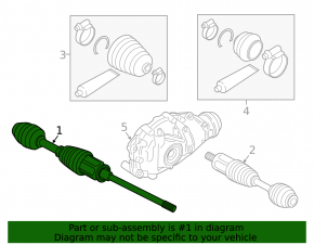 Front right axle shaft BMW 5 F10 11-16 AWD