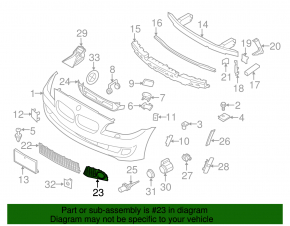 Lower grille front bumper right BMW 5 F10 11-16 M Pack, under fog lights